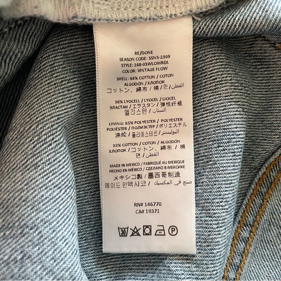 New Re/Done Low Rider Loose in Vintage Flow. Wide leg split seam low rise jean - Picture 15 of 16